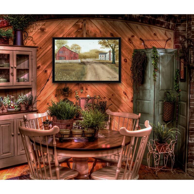 TrendyDecor4U Farmhouse "Summer in the Country" Framed Print Wall Art